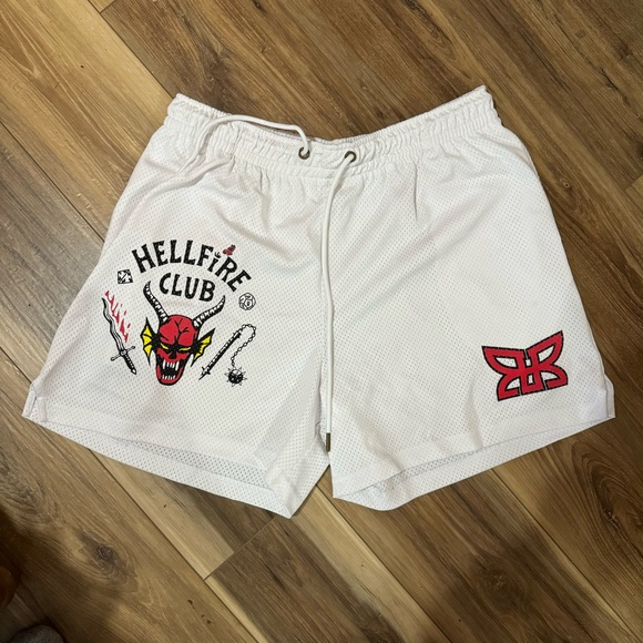 Ryoko Rain x Stranger Things - Hell Fire Club - Mesh Shorts - White - XXL